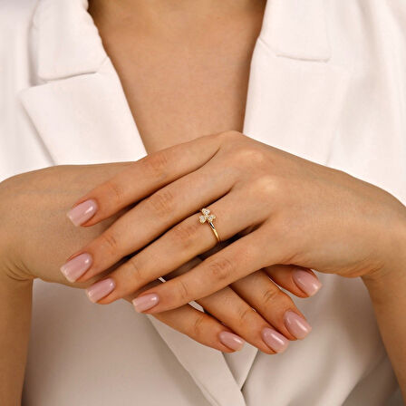 Çiçek Figürlü Altın Yüzük - 14K - 1.13gr