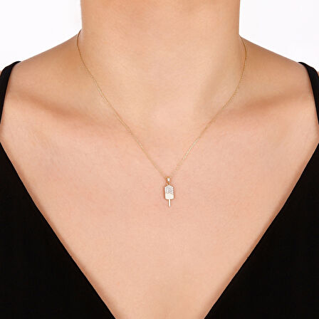 Tasarım Altın Kolye - 14K - 1.45gr