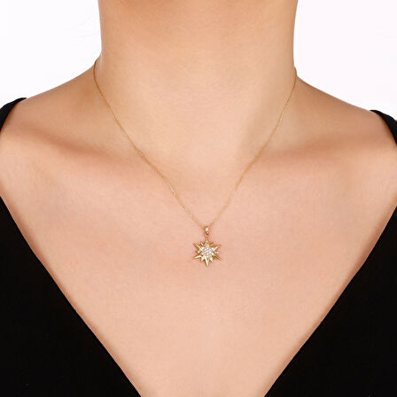 Tasarım Altın Kolye - 14K - 2.26gr