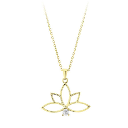 Çiçek Figürlü Altın Kolye - 14K - 1.64gr