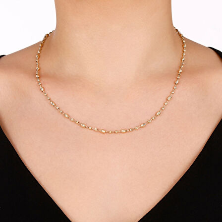 Tasarım Altın Kolye - 14K - 7.14gr