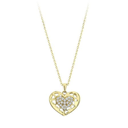 Kalp Figürlü Altın Kolye - 14K - 2.17gr