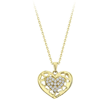 Kalp Figürlü Altın Kolye - 14K - 2.17gr