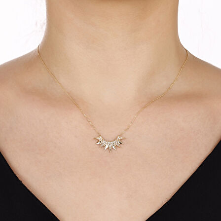 Tasarım Altın Kolye - 14K - 2.24gr