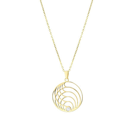 Tasarım Altın Kolye - 14K - 1.67gr