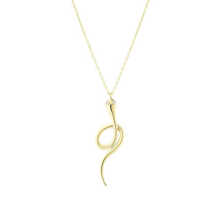 Yılan Figürlü Altın Kolye - 14K - 1.62gr