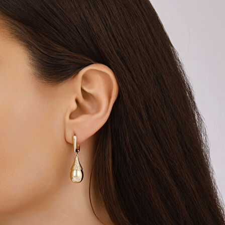 Tasarım Altın Küpe - 14K - 6.29gr