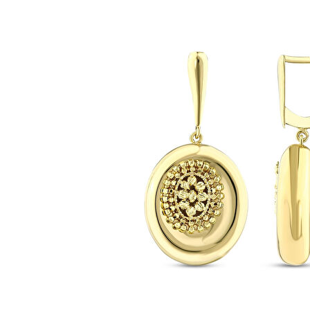 Tasarım Altın Küpe - 14K - 8.78gr