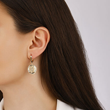 Tasarım Altın Küpe - 14K - 6.35gr