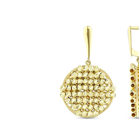 Tasarım Altın Küpe - 14K - 7.44gr