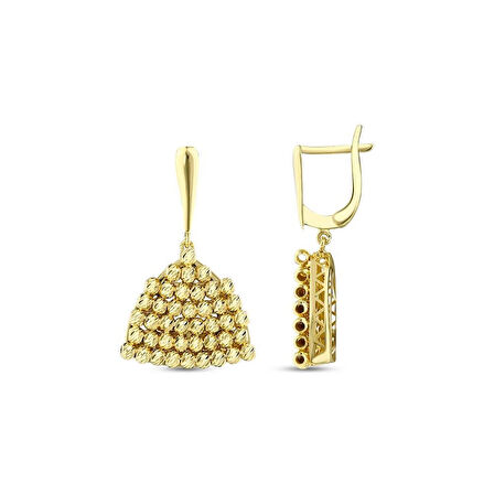 Tasarım Altın Küpe - 14K - 6.18gr