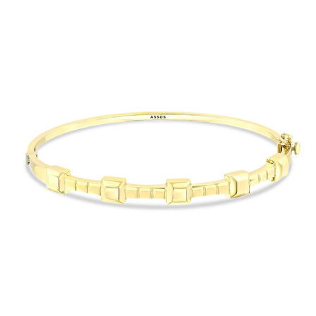 Tasarım Altın Kelepçe Bilezik - 14K - 5.84gr