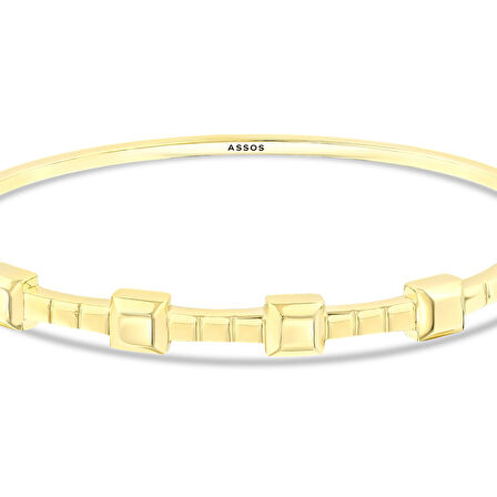Tasarım Altın Kelepçe Bilezik - 14K - 5.84gr