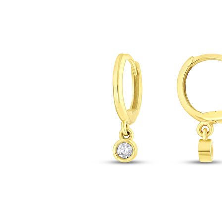 Sallantılı Altın Çocuk Küpe - 14K - 1.60gr