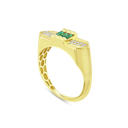 Renkli Taşlı Altın Yüzük - 14K - 3.01gr