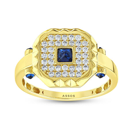 Renkli Taşlı Altın Yüzük - 14K - 4.28gr