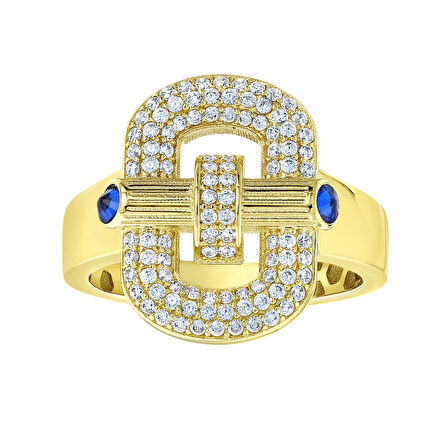 Taşlı Tasarım Altın Yüzük - 14K - 4.14gr