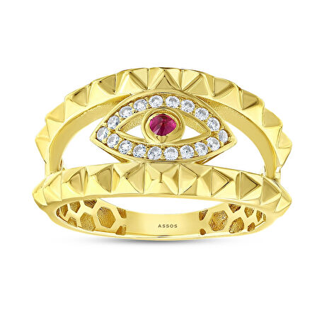 Göz Figürlü Altın Yüzük - 14K - 3.59gr