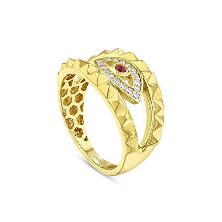 Göz Figürlü Altın Yüzük - 14K - 3.59gr