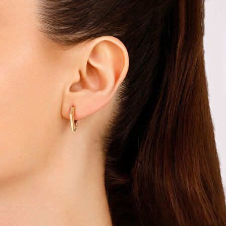 Tasarım Altın Küpe - 14K - 2.41gr