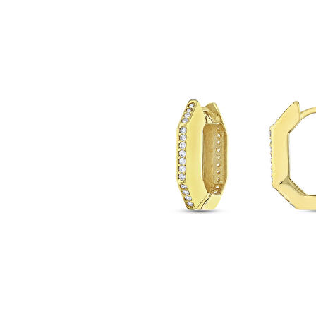 Taşlı Altın Küpe - 14K - 3.18gr