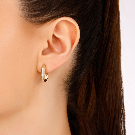 Taşlı Altın Küpe - 14K - 3.18gr