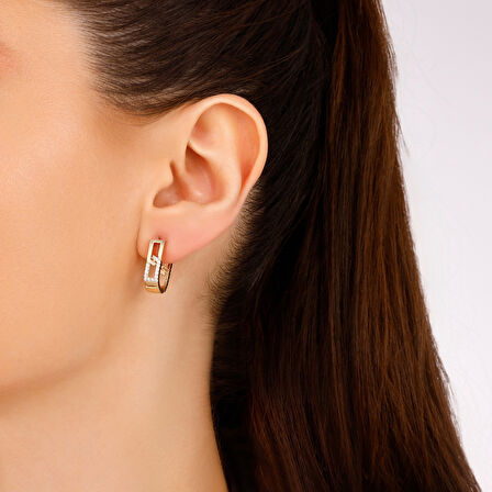 Tasarım Altın Küpe - 14K - 3.24gr