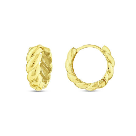 Altın Halka Küpe - 14K - 3.28gr