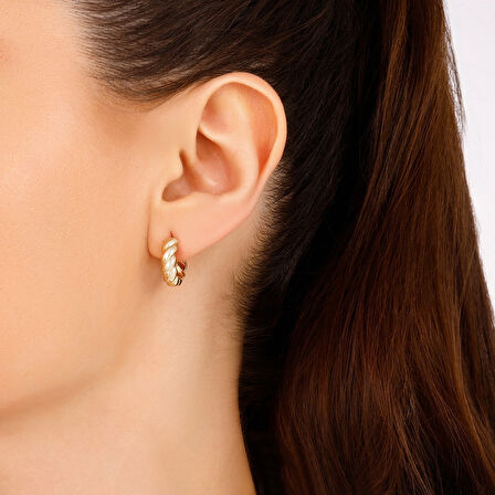 Altın Halka Küpe - 14K - 3.28gr