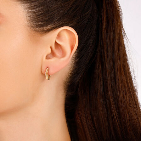 Tasarım Altın Küpe - 14K - 2.21gr