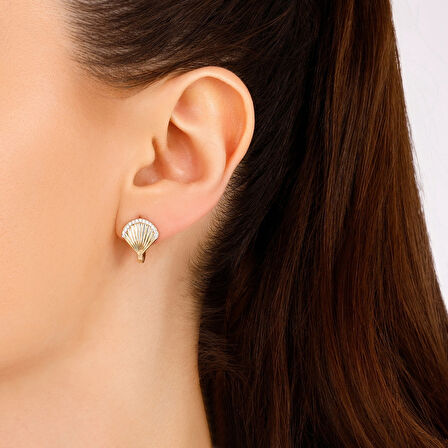 Tasarım Altın Küpe - 14K - 2.41gr