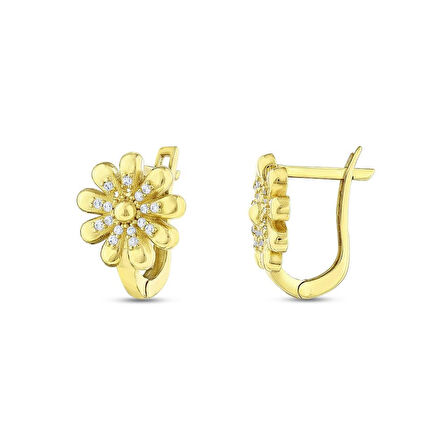 Çiçek Figürlü Altın Küpe - 14K - 2.94gr
