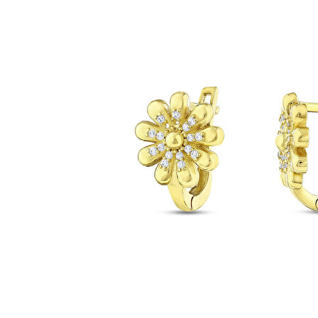 Çiçek Figürlü Altın Küpe - 14K - 2.94gr