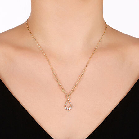 Tasarım Altın Kolye - 14K - 2.22gr
