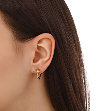 Kutup Yıldızı Altın Küpe - 14K - 2.16gr