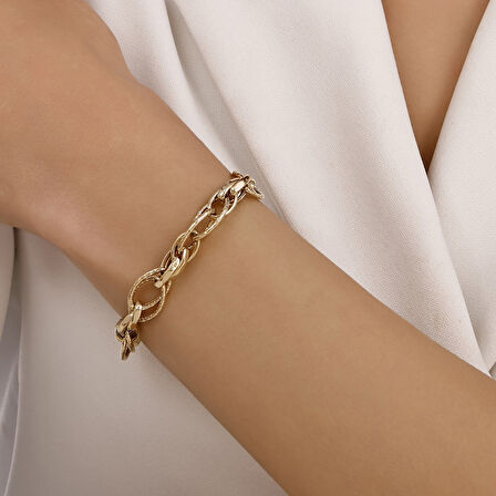 Tasarım Altın Bileklik - 14K - 7.18gr