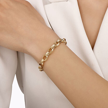Altın Zincir Bileklik - 14K - 6.26gr