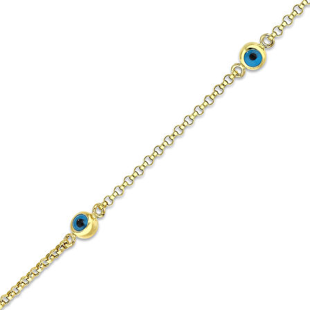 Nazar Boncuklu Altın Çocuk Bileklik - 14K - 2.72gr