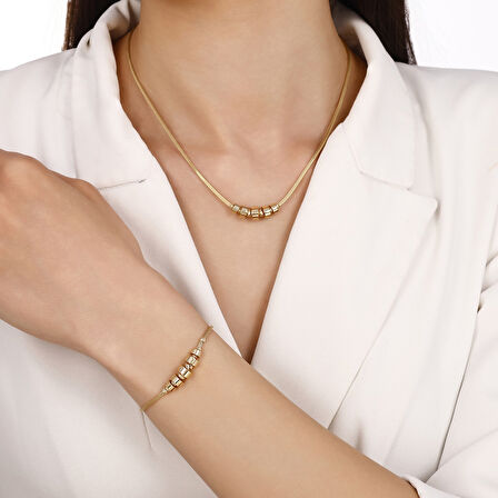Tasarım Altın Set - 14K - 4.34gr