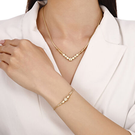 Tasarım Altın Set - 14K - 3.69gr