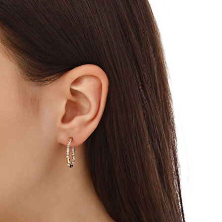 Altın Halka Küpe - 14K - 2.62gr