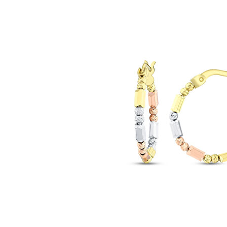 Altın Halka Küpe - 14K - 2.78gr