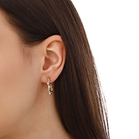 Altın Halka Küpe - 14K - 2.76gr