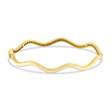 Tasarım Altın Kelepçe Bilezik - 14K - 6.38gr