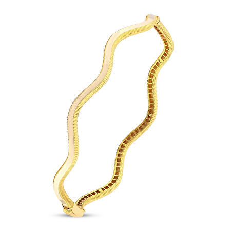 Tasarım Altın Kelepçe Bilezik - 14K - 6.38gr