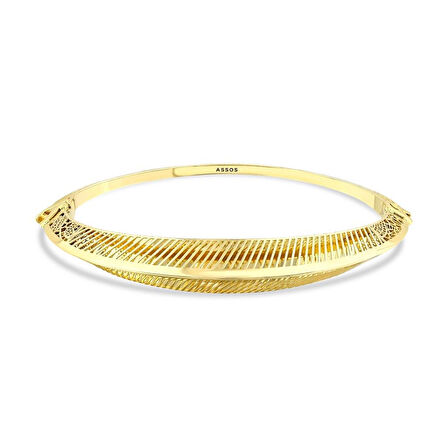 Tasarım Altın Kelepçe Bilezik - 14K - 7.05gr