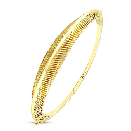 Tasarım Altın Kelepçe Bilezik - 14K - 7.05gr