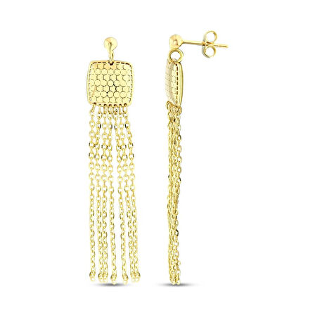 Tasarım Altın Küpe - 14K - 4.19gr