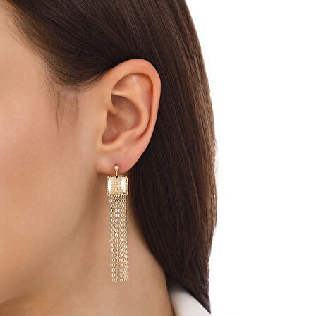 Tasarım Altın Küpe - 14K - 4.19gr