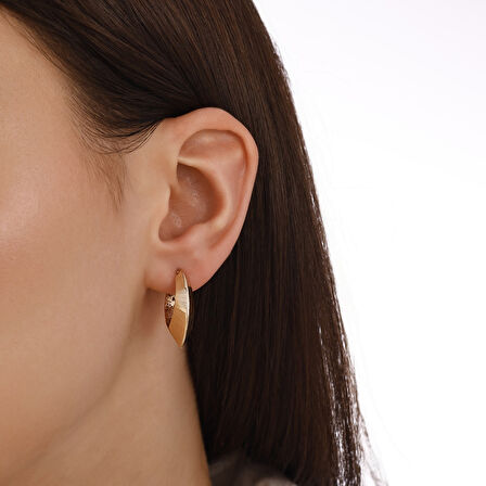 Tasarım Altın Küpe - 14K - 3.49gr